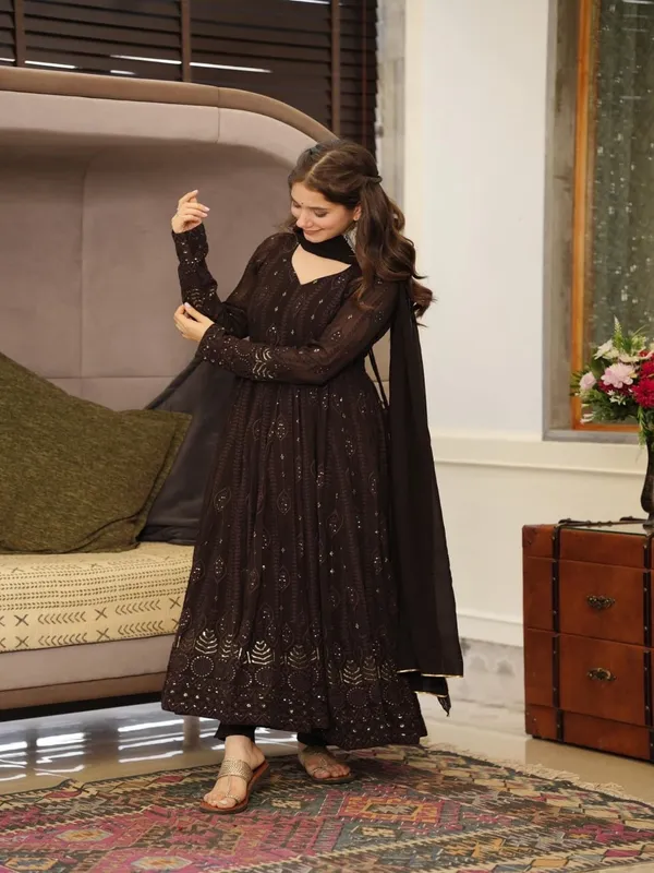 Black_Georgette_Embellished_Anarkali_Suit_Set_For_Women