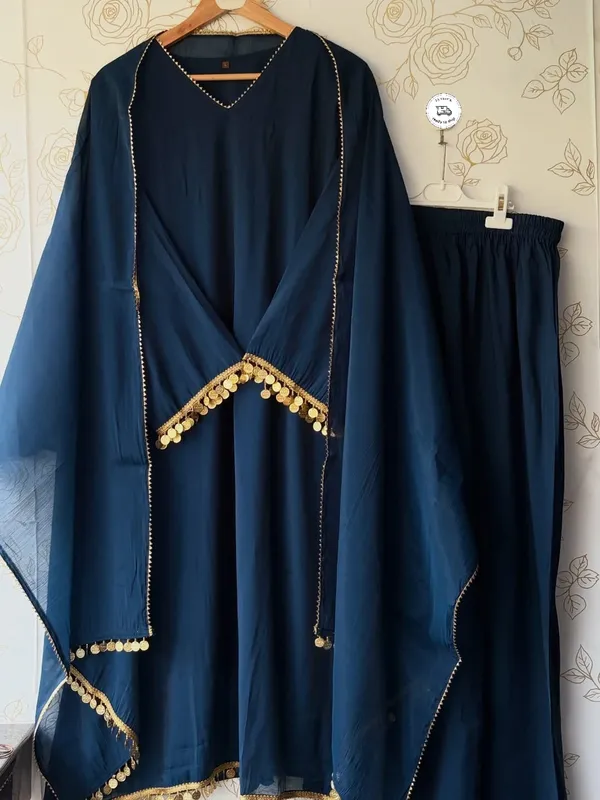 Navy_Blue_Georgette_Embellished_Abaya_Set_For_Women