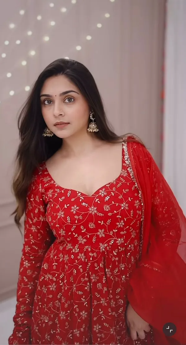 Red_Georgette_Embroidered_Anarkali_Suit_Set_For_Women