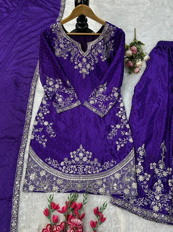 Purple_Georgette_Embroidered_Anarkali_Kurta_With_Bottom_Dupatta_For_Women