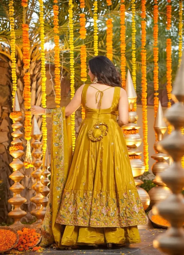 Mustard_Georgette_Anarkali_Suit_Set_For_Women