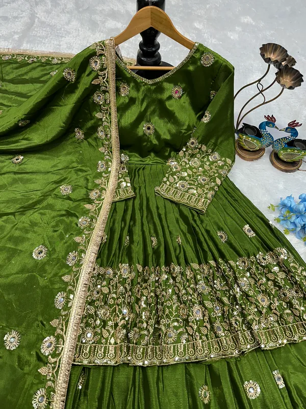 Green_Georgette_Embroidered_Flared_Sharara_Set_For_Women