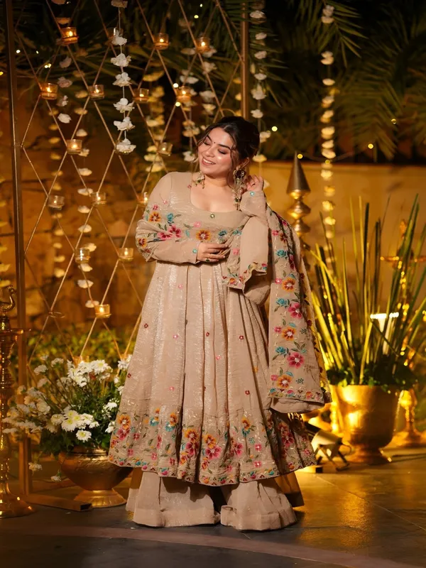 Beige_Georgette_Embroidered_Anarkali_Suit_Set_For_Women