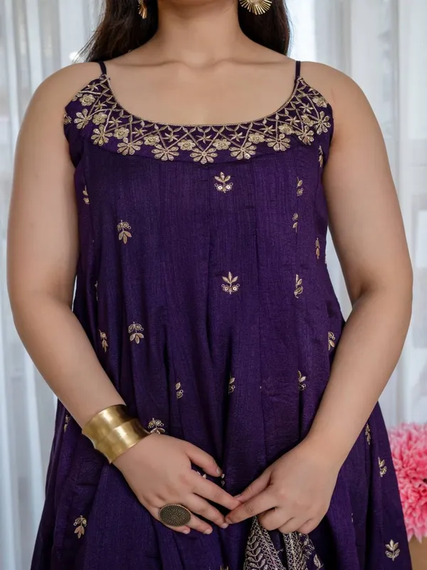Purple_Georgette_Embroidered_Anarkali_Kurta_With_Dupatta_Bottoms_For_Women