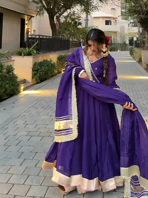 Purple_Georgette_Anarkali_Kurta_Set_For_Women