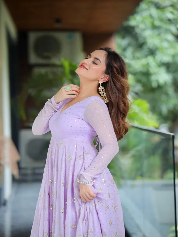 Lavender_Georgette_Embellished_Anarkali_Suit_Set_For_Women
