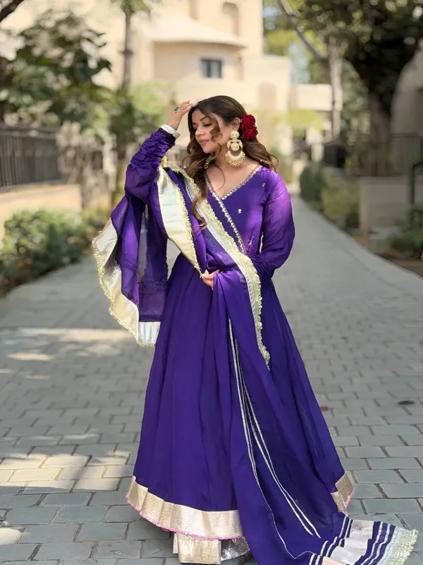Purple_Georgette_Anarkali_Kurta_Set_For_Women