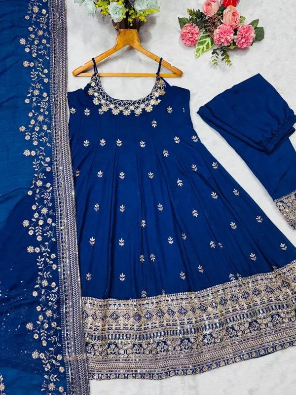 Navy_Blue_Georgette_Printed_Anarkali_Kurta_Set_For_Women