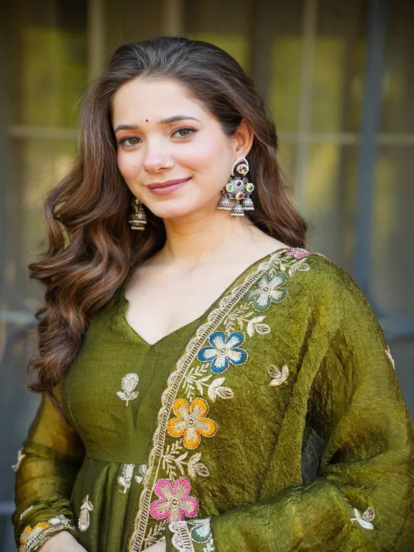 Olive_Green_Georgette_Embroidered_Anarkali_Suit_For_Women