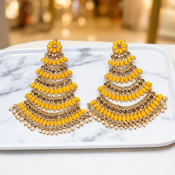 Gold_Tone_Layered_Chandelier_Jewellery_Set_For_Women