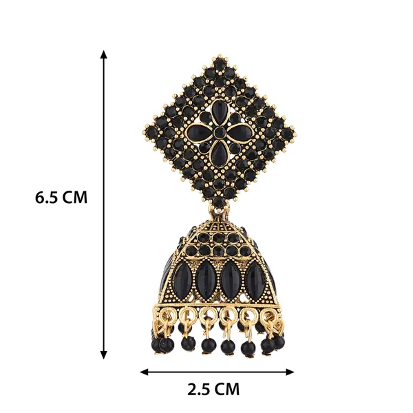 Black_Gold_Brass_Gold_Plated_Stone_Diamond_Shape_Jhumka_Earrings_For_Women