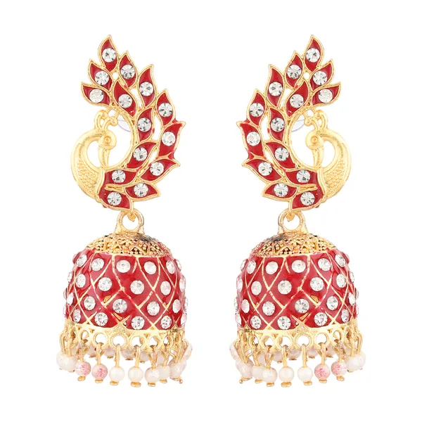 Multicolor_Brass_Gold_Plated_Peacock_Jhumka_Earrings_For_Women