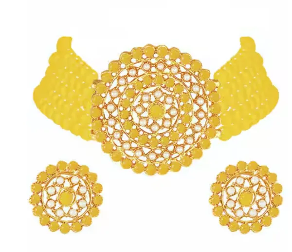 Yellow_Gold_Tone_Circular_Necklace_Set_For_Women