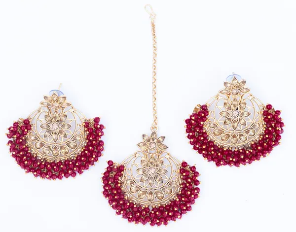 Gold_Red_Brass_Gold_Plated_Floral_Necklace_Earrings_Set_For_Women