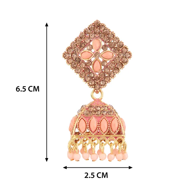 Pink_Gold_Brass_Gold_Plated_Stone_Embellished_Jhumka_Earrings_For_Women