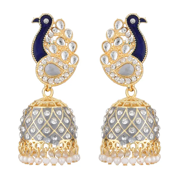 Blue_Brass_Gold_Plated_Peacock_Stone_Jhumka_Earrings_For_Women