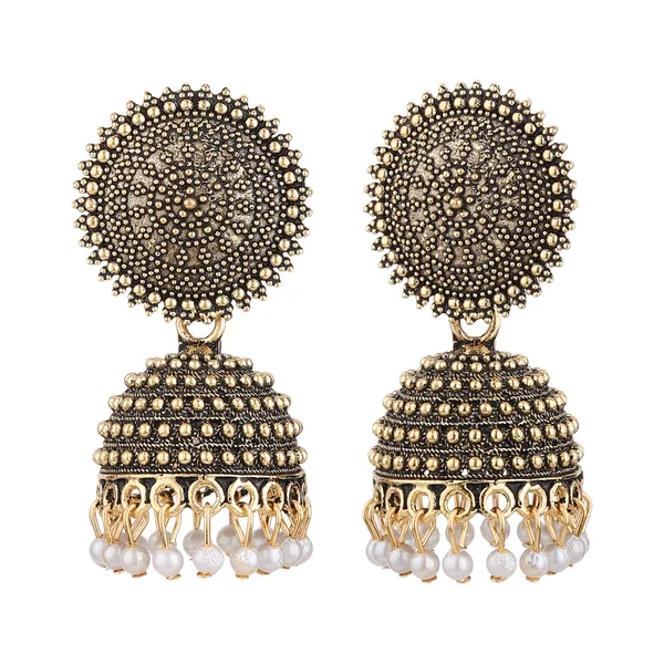 Gold_Tone_Oxidised_Jhumka_Earrings_For_Women