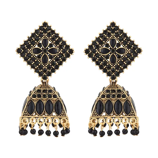 Black_Gold_Brass_Gold_Plated_Stone_Diamond_Shape_Jhumka_Earrings_For_Women