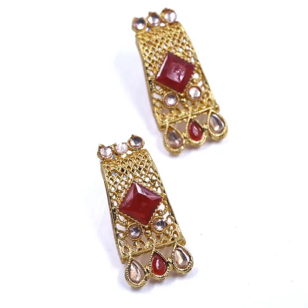 Gold_Red_Stone_Geometric_Necklace_Set_For_Women