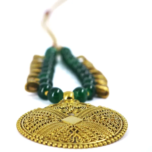 Green_Gold_Tone_Beaded_Antique_Necklace_Set_For_Women