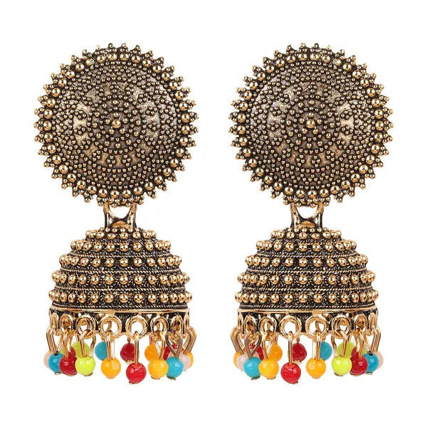Gold_Tone_Oxidized_Jhumka_Earrings_For_Women