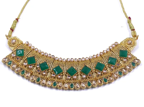 Gold_Green_Stone_Geometric_Necklace_Set_For_Women