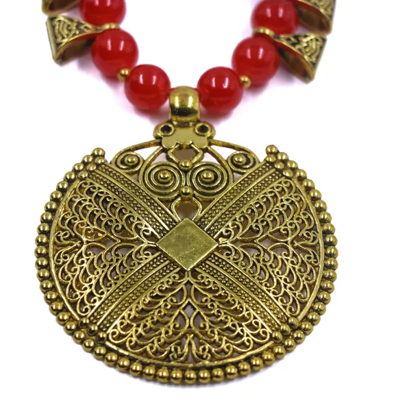 Red_Gold_Tone_Beaded_Filigree_Necklace_And_Earrings_Set_For_Women