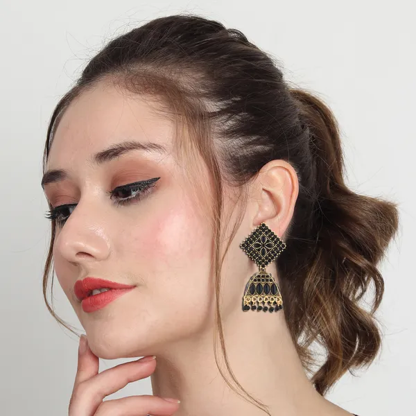 Black_Gold_Brass_Gold_Plated_Stone_Diamond_Shape_Jhumka_Earrings_For_Women