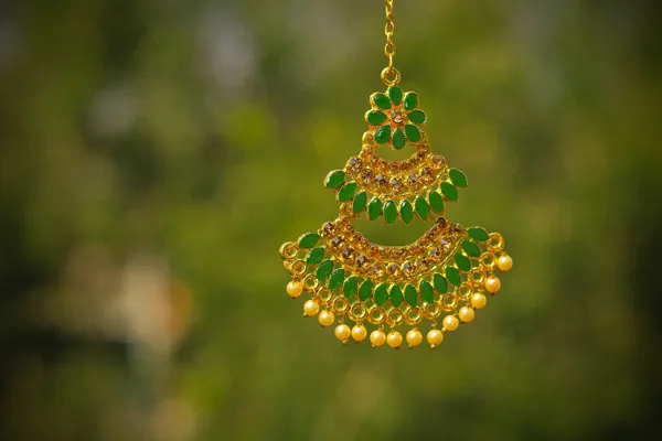 Green_Gold_Tone_Chandelier_Earrings_For_Women