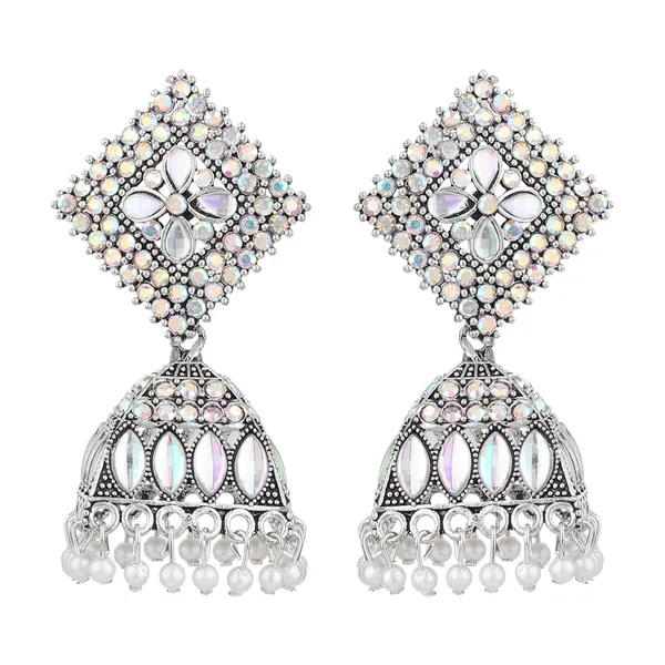 Silver_Brass_Gold_Plated_Crystal_Stone_Dome_Jhumka_Earrings_For_Women