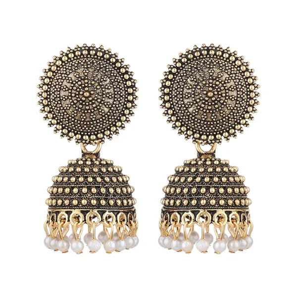 Gold_Tone_Oxidised_Jhumka_Earrings_For_Women