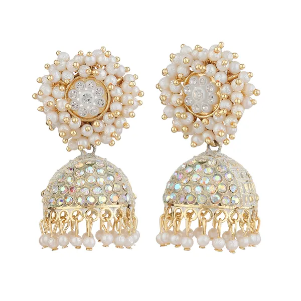 Gold_Brass_Pearl_Embellished_Dome_Jhumka_Earrings_For_Women
