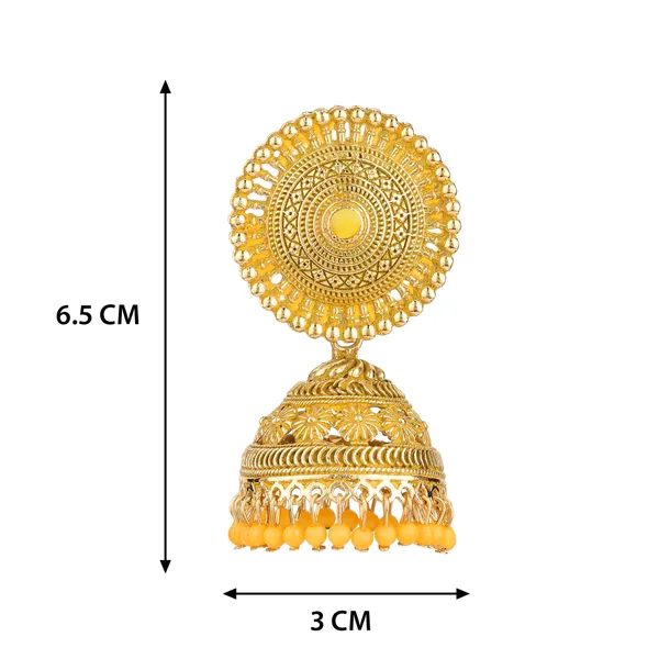 Yellow_Brass_Gold_Plated_Floral_Traditional_Jhumka_Earrings_For_Women