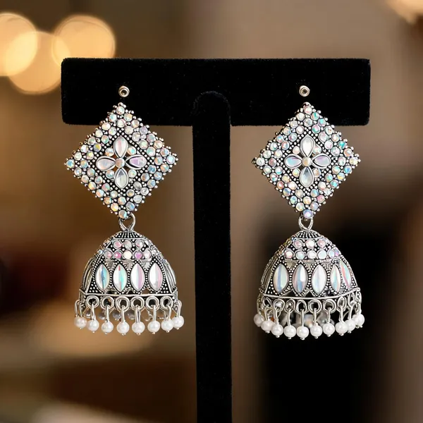 Silver_Brass_Gold_Plated_Crystal_Stone_Dome_Jhumka_Earrings_For_Women