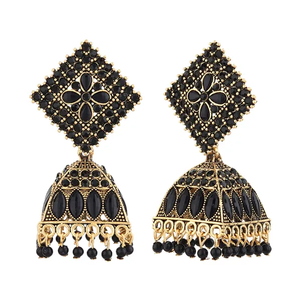 Black_Gold_Brass_Gold_Plated_Stone_Diamond_Shape_Jhumka_Earrings_For_Women