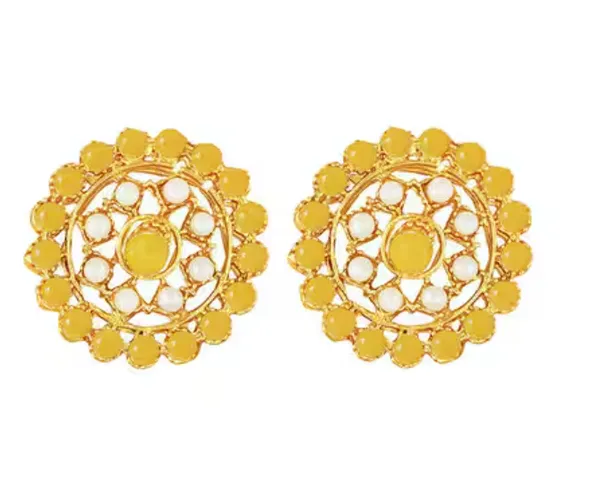Yellow_Gold_Tone_Circular_Necklace_Set_For_Women