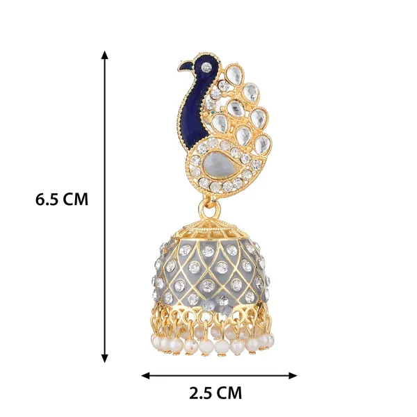 Blue_Brass_Gold_Plated_Peacock_Stone_Jhumka_Earrings_For_Women