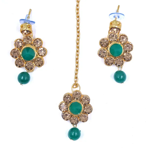 Gold_Green_Stone_Floral_Pendant_Jewellery_Set_For_Women