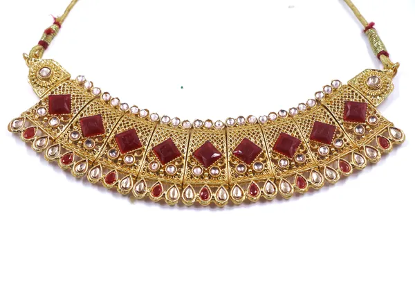 Gold_Red_Stone_Geometric_Necklace_Set_For_Women