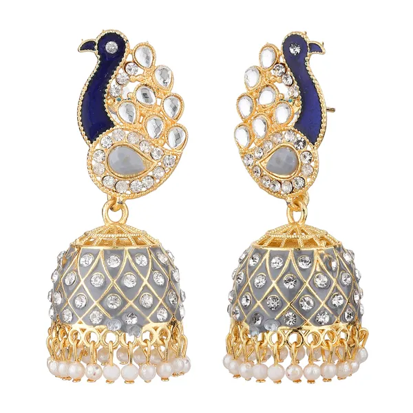 Blue_Brass_Gold_Plated_Peacock_Stone_Jhumka_Earrings_For_Women