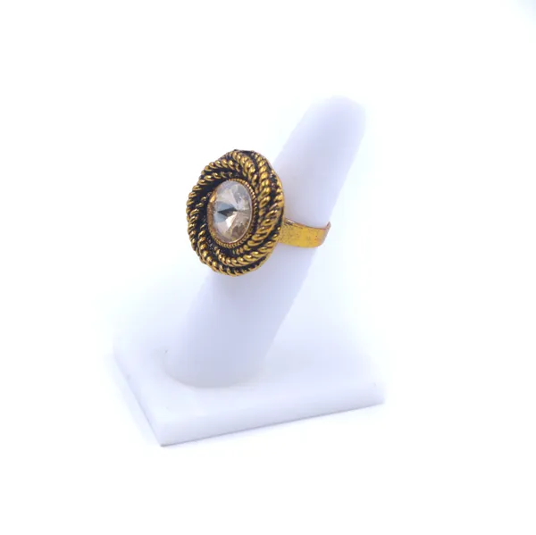 Black_Gold_Brass_Faceted_Stone_Statement_Ring_For_Women