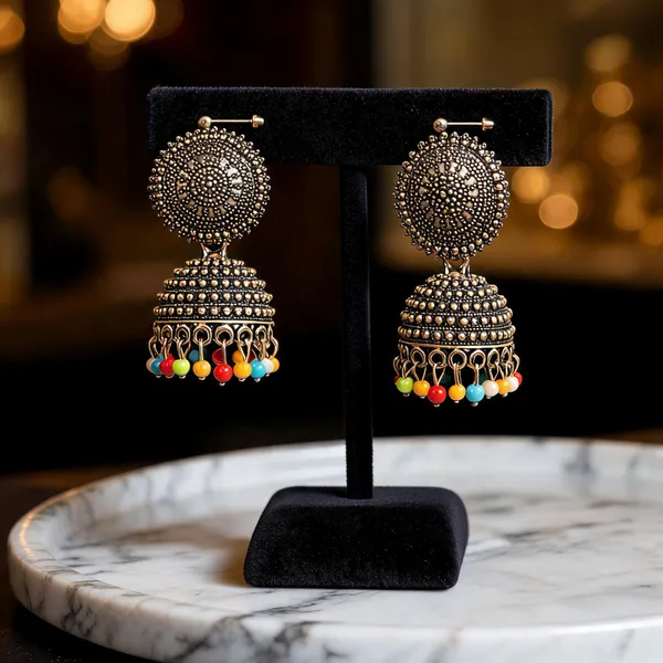 Gold_Tone_Oxidized_Jhumka_Earrings_For_Women