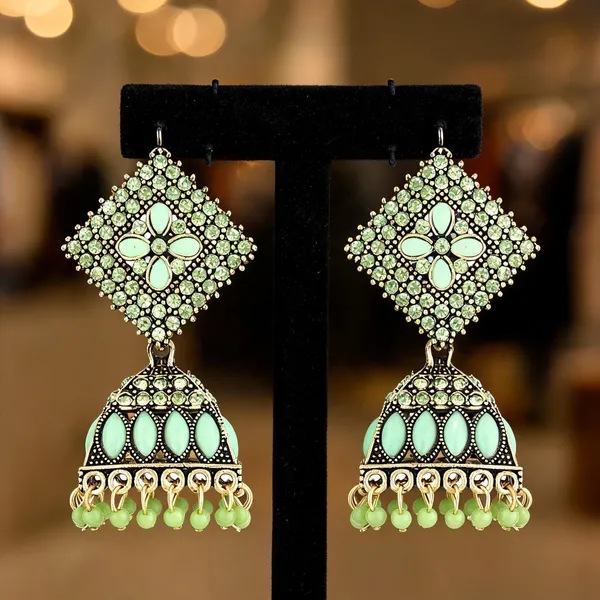 Green_Gold_Brass_Gold_Plated_Stone_Floral_Jhumka_Earrings_For_Women