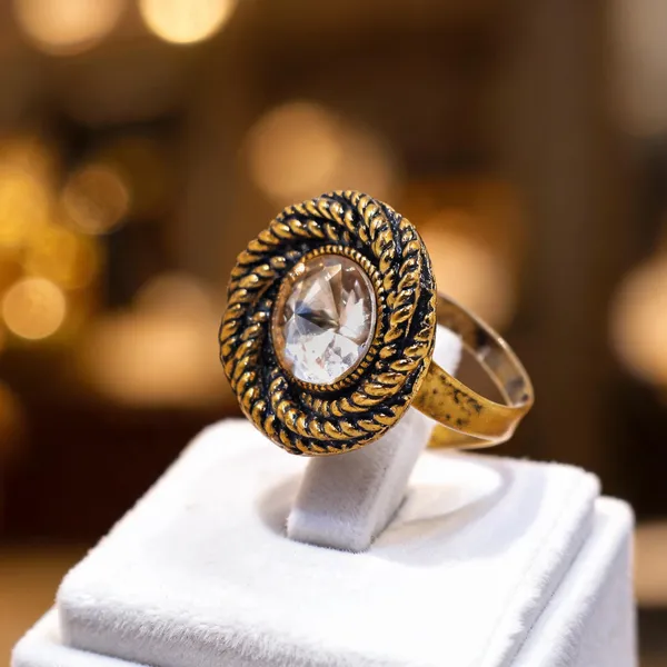 Black_Gold_Brass_Faceted_Stone_Statement_Ring_For_Women