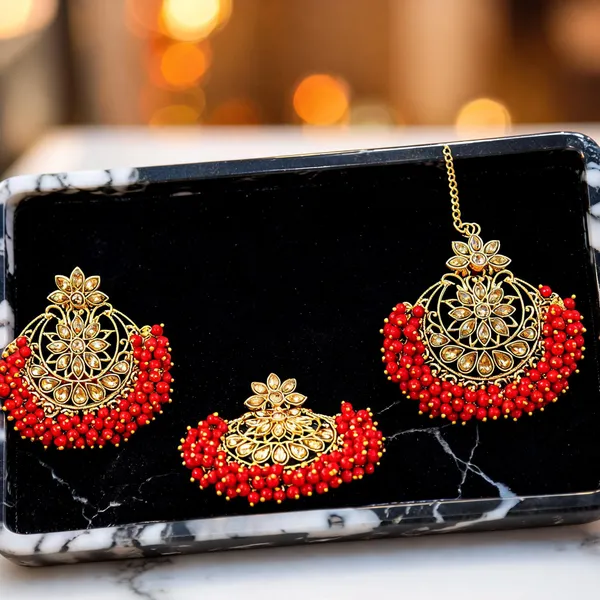 Gold_Red_Brass_Gold_Plated_Floral_Necklace_Earrings_Set_For_Women
