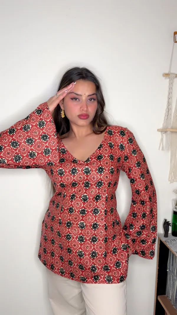 Adaa_Red_Square_Corset_Kurti