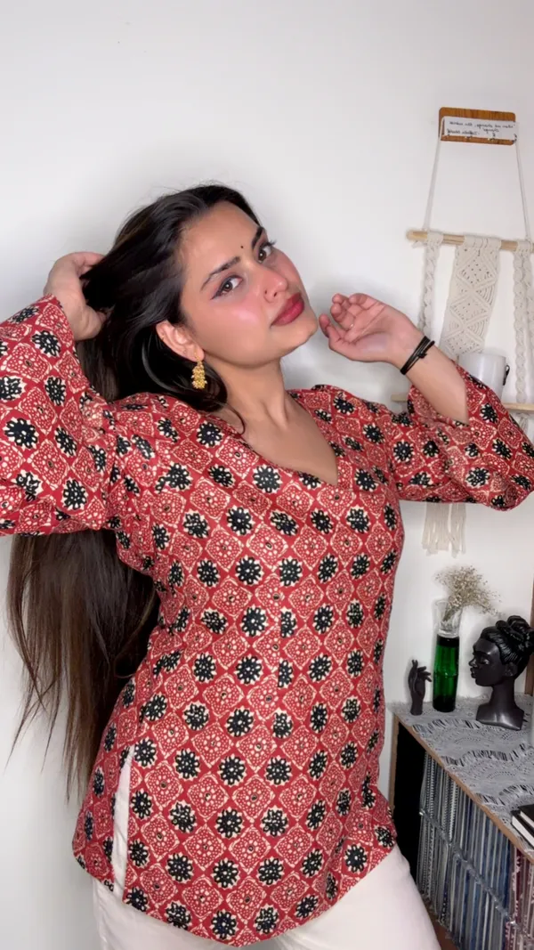 Adaa_Red_Square_Corset_Kurti