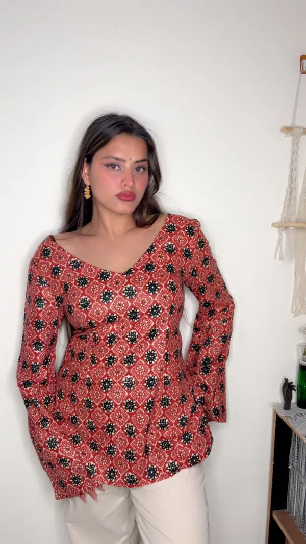 Adaa_Red_Square_Corset_Kurti