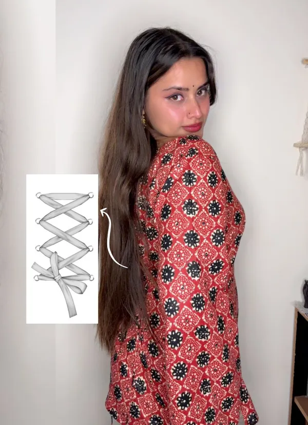 Adaa_Red_Square_Corset_Kurti