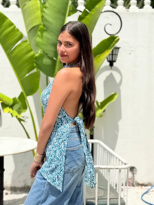 Laila_Sea_Green_Floral_Asymmetric_Backless_Top